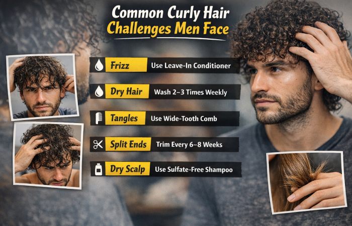 common curly hair challenges men face